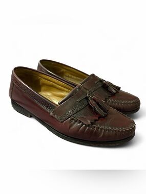 Men’s G.H. Bass Weejuns Tassell Burgundy Leather Loafers Size 10